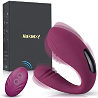 Maksexy Masajeador Portátil para Mujer- 12 Modos de Frecuencia Inalámbrico Control Remoto- Silicona Suave- Impermeable…
